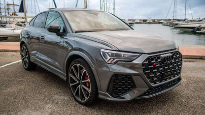 Audi RSQ3 sporty SUV for rent in Alicante – 2.5L turbo engine, 400 HP, quattro AWD performance.

