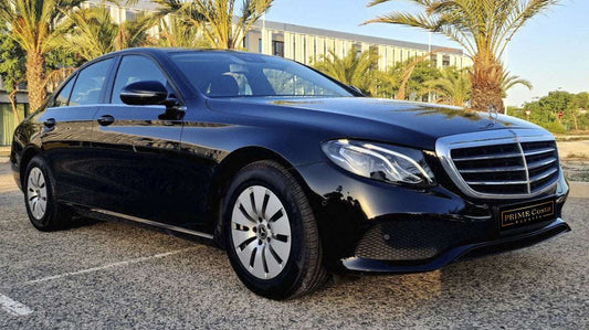 Mercedes-Benz E-Class luxury sedan for rent in Alicante – elegant design, premium comfort, smooth performance.