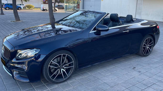 Mercedes-Benz E-Class Cabrio convertible for rent in Alicante – premium design, luxury open-top driving.