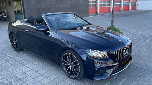 Mercedes-Benz E-Class Cabrio convertible for rent in Alicante – premium design, luxury open-top driving.