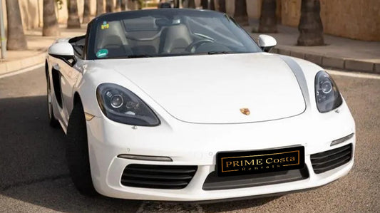 Porsche 911 Boxster convertible for rent in Alicante – luxury sports car, automatic, 2 seats.

