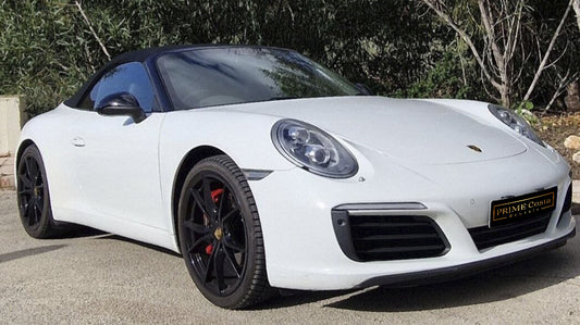 Porsche 911 Carrera Cabrio for rent in Alicante – convertible sports car, automatic, 2 seats.

