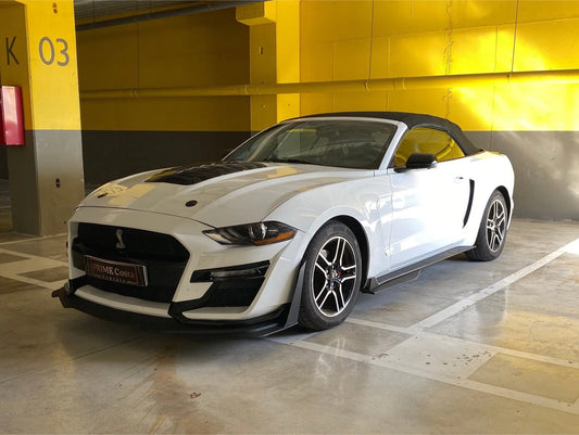 Ford Mustang White 2.3Convertible in ground parking - front right side
